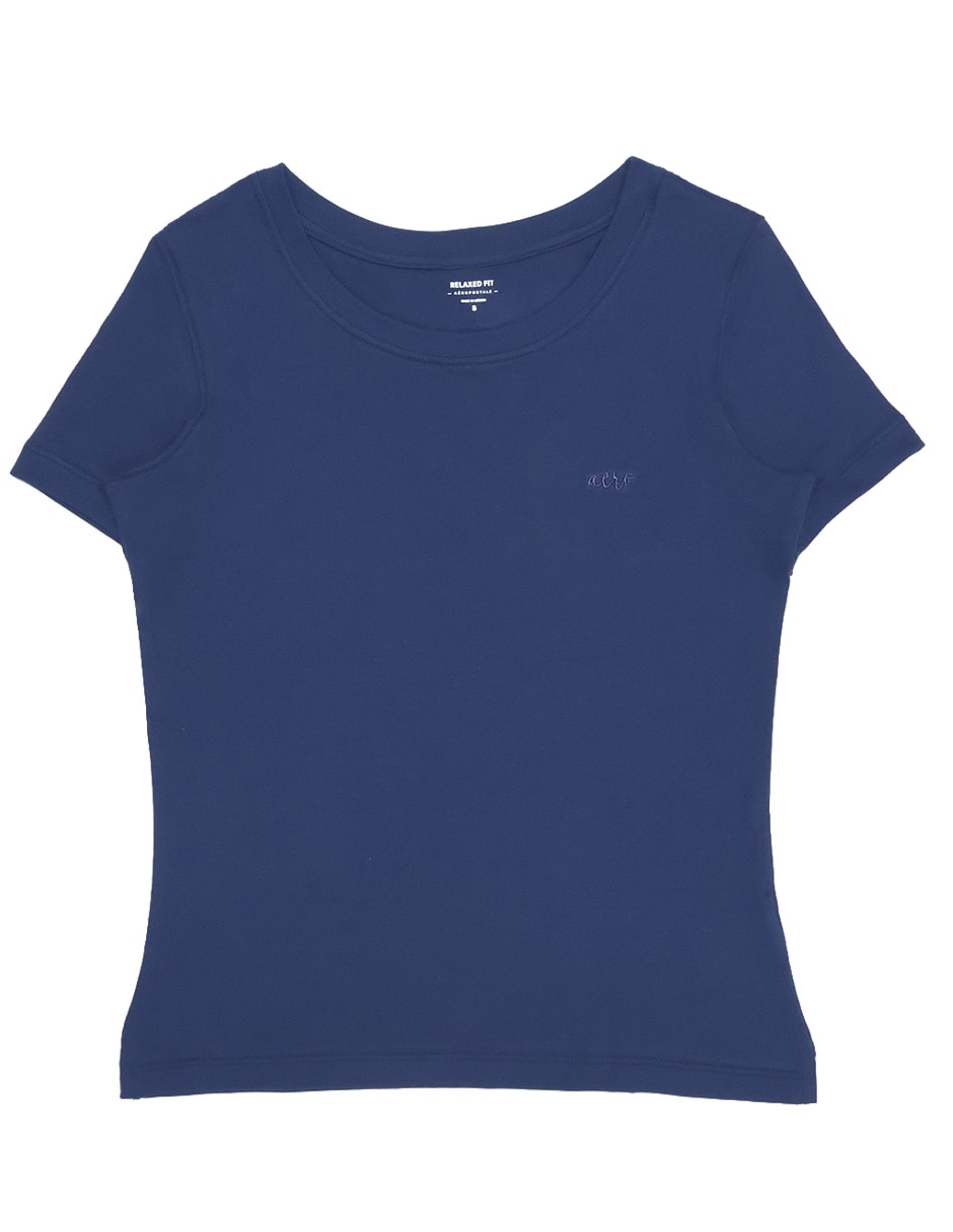 Playera manga corta cuello redondo para mujer