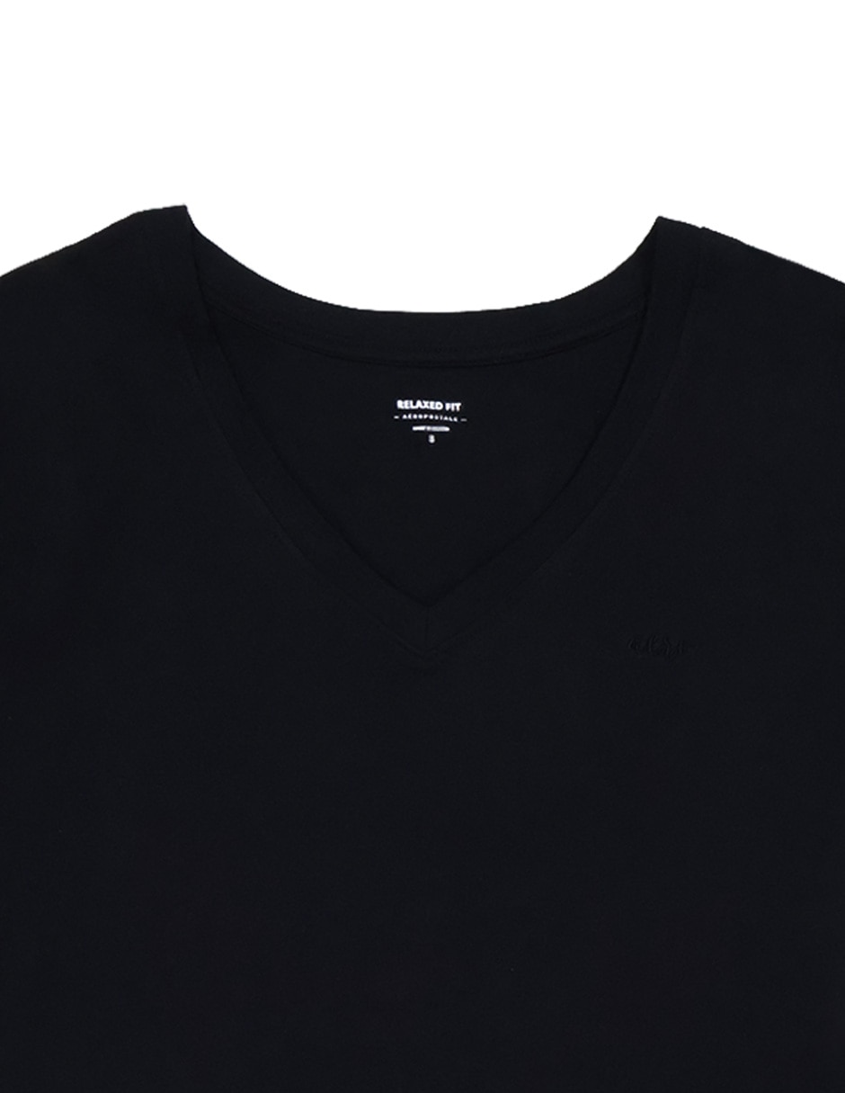 Playera manga corta cuello V para mujer 2