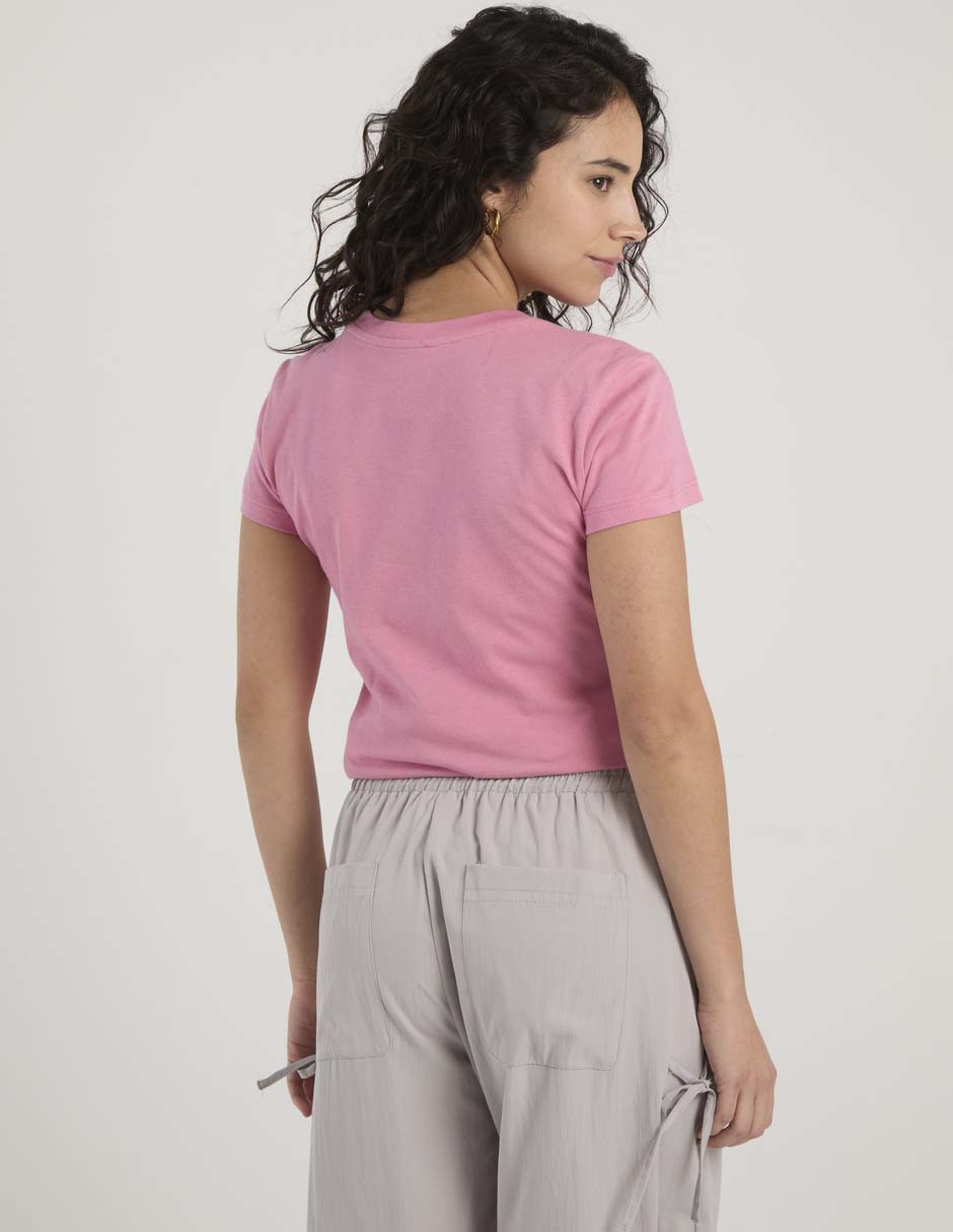 Playera manga corta cuello redondo para mujer 12