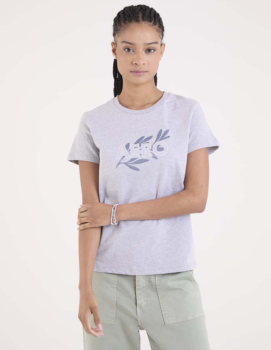 Playera manga corta cuello redondo para mujer