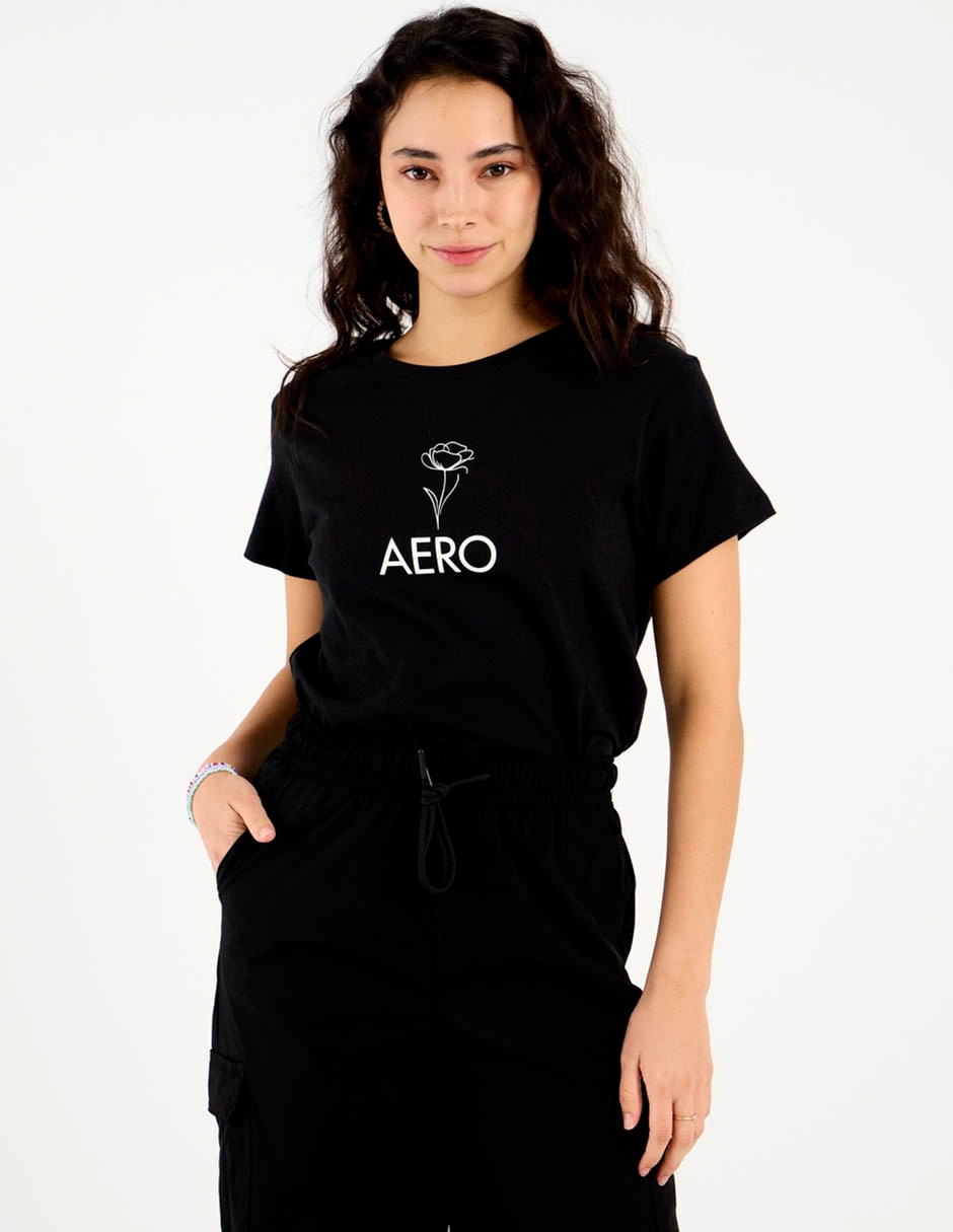 Playera manga corta cuello redondo para mujer