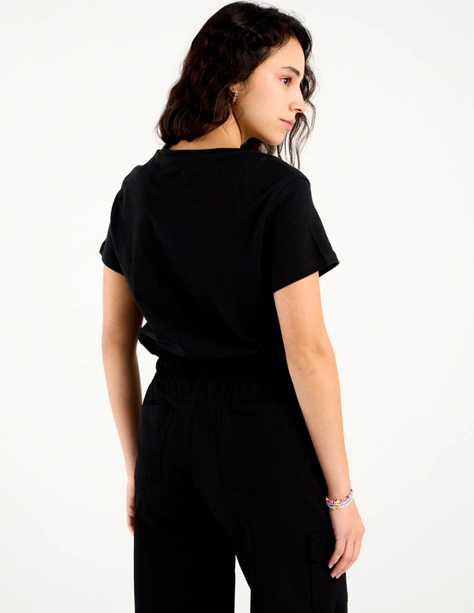 Playera manga corta cuello redondo para mujer 6