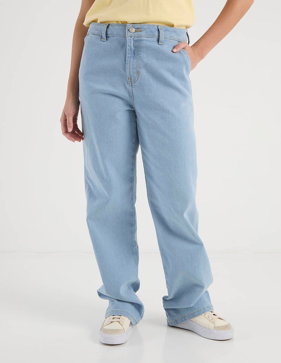 Jeans straight cintura media para mujer