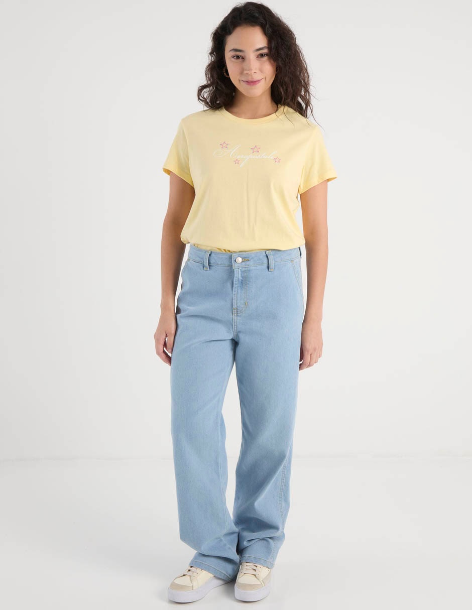 Jeans straight cintura media para mujer 2