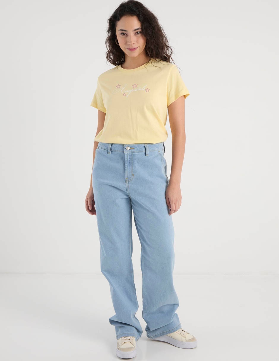 Jeans straight cintura media para mujer 3