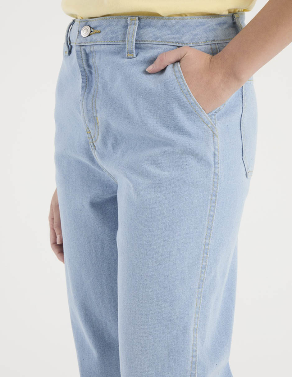Jeans straight cintura media para mujer 4