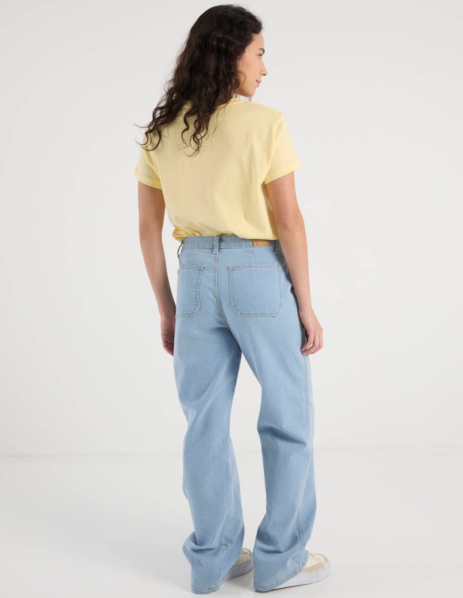Jeans straight cintura media para mujer 6