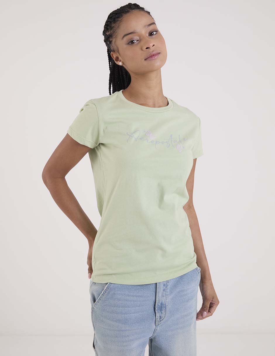 Playera manga corta cuello redondo para mujer 2