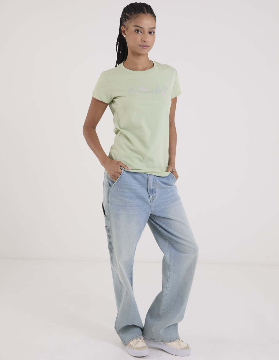 Playera manga corta cuello redondo para mujer 3
