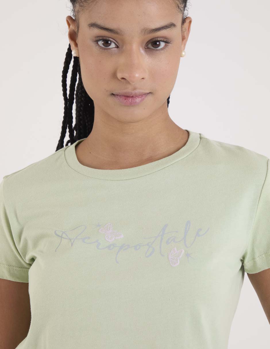 Playera manga corta cuello redondo para mujer 4
