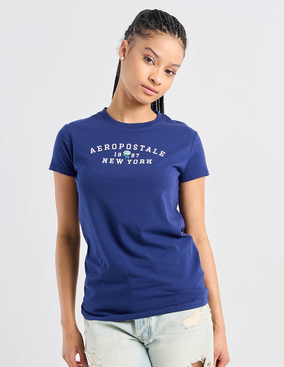 Playera manga corta cuello redondo para mujer