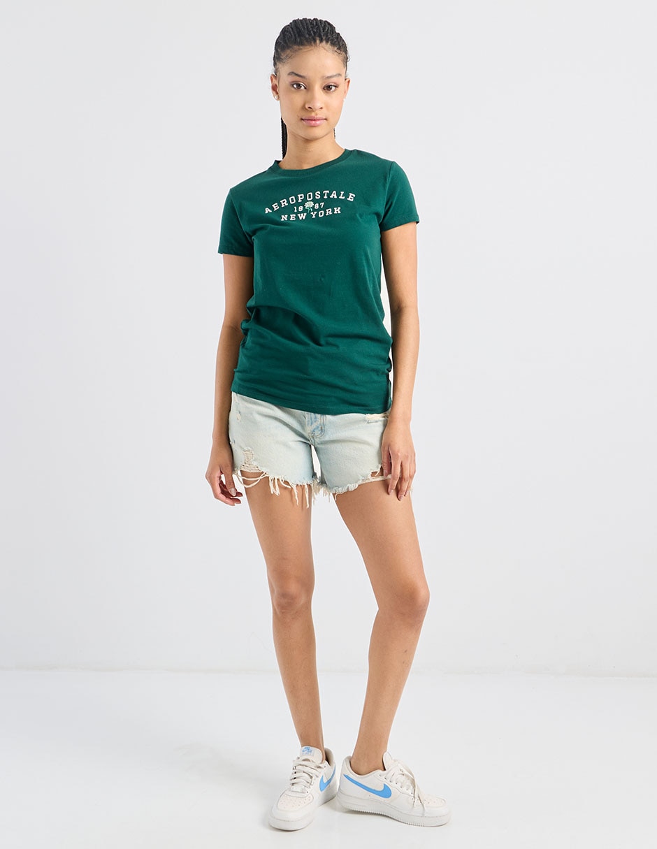 Playera manga corta cuello redondo para mujer 3