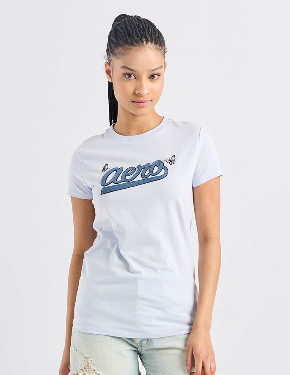 Playera manga corta cuello redondo para mujer