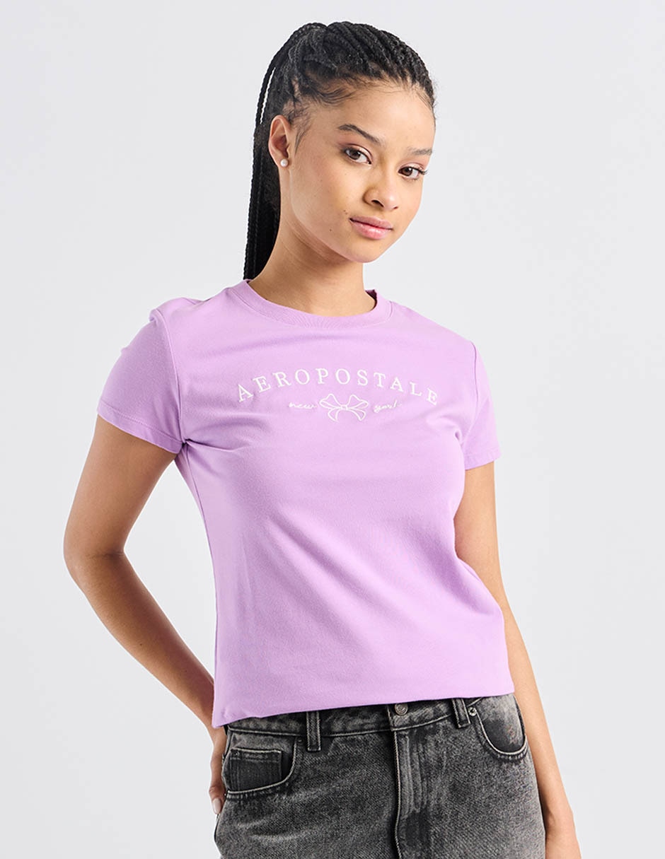 Playera manga corta cuello redondo para mujer