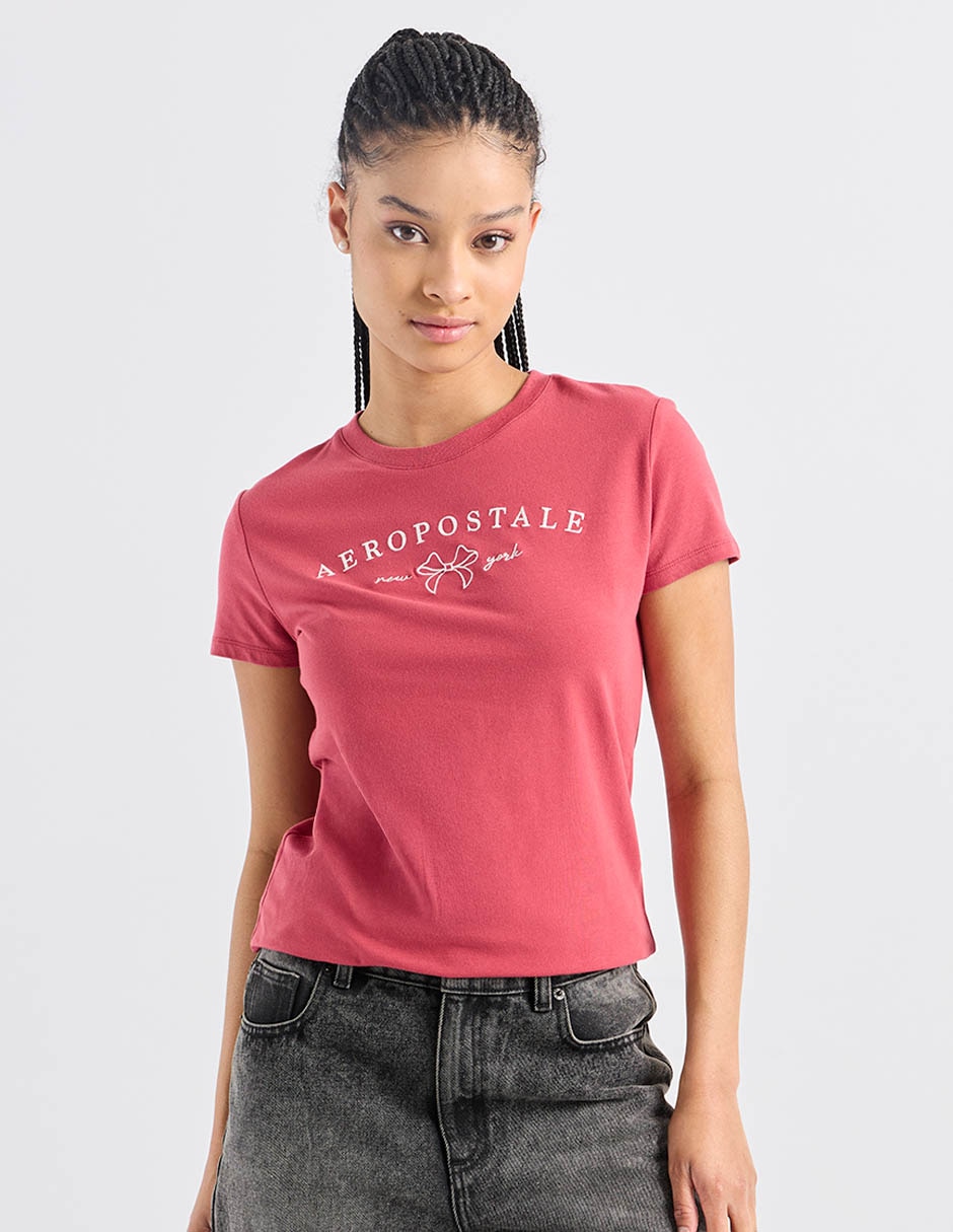 Playera manga corta cuello redondo para mujer