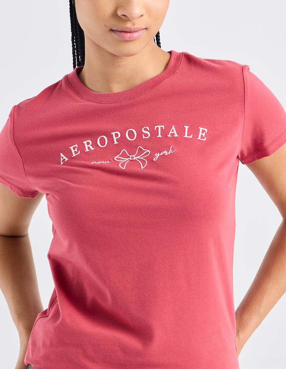Playera manga corta cuello redondo para mujer 4