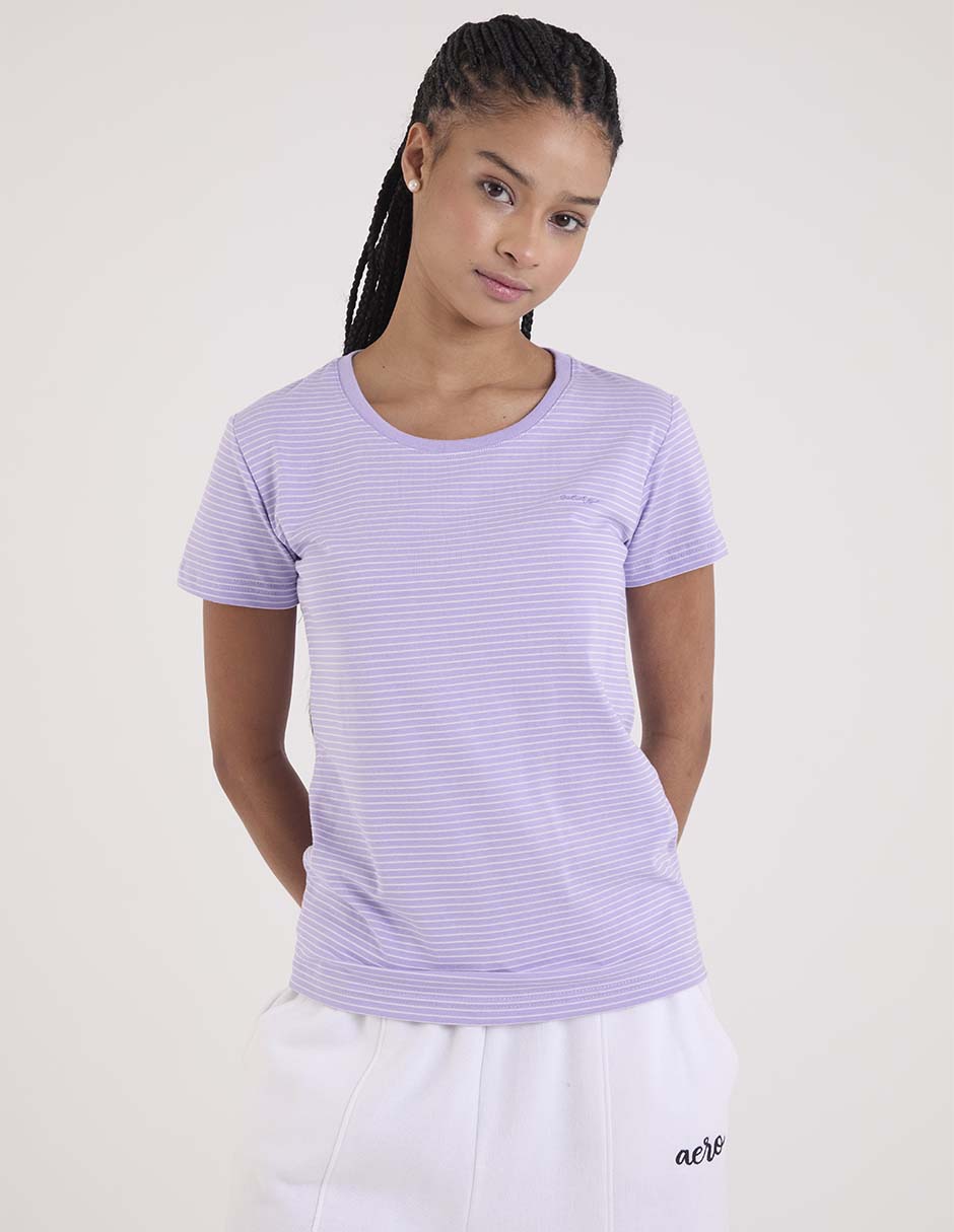 Playera manga corta cuello redondo para mujer