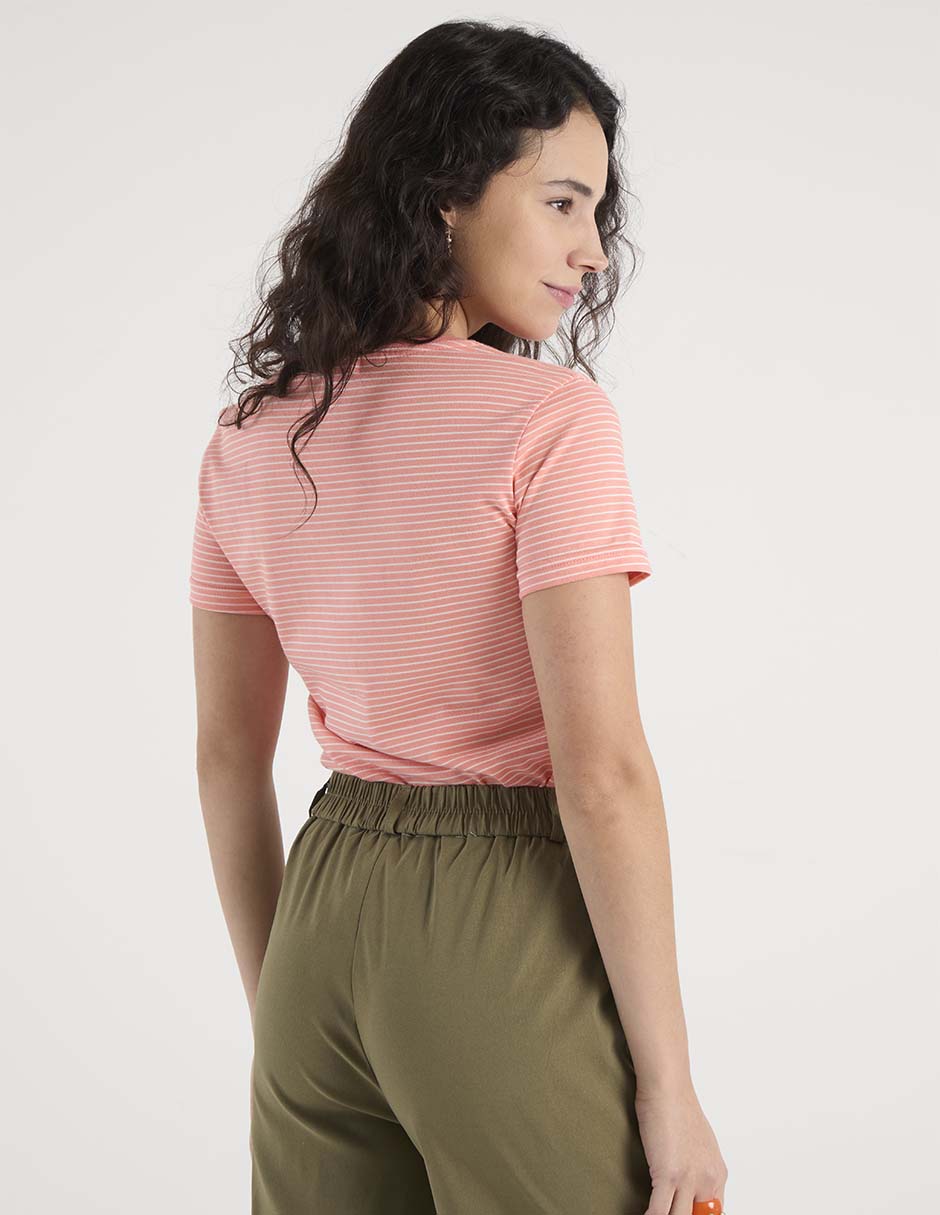 Playera manga corta cuello redondo para mujer 6