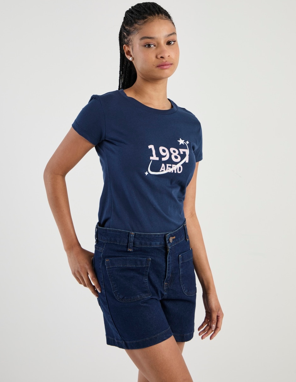Playera manga corta cuello redondo para mujer 2
