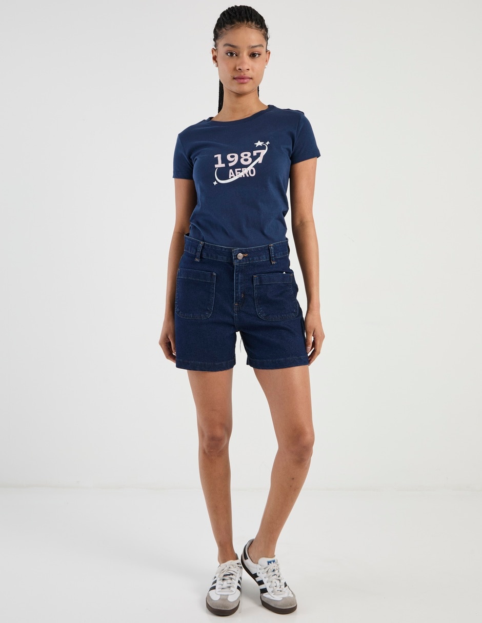 Playera manga corta cuello redondo para mujer 3