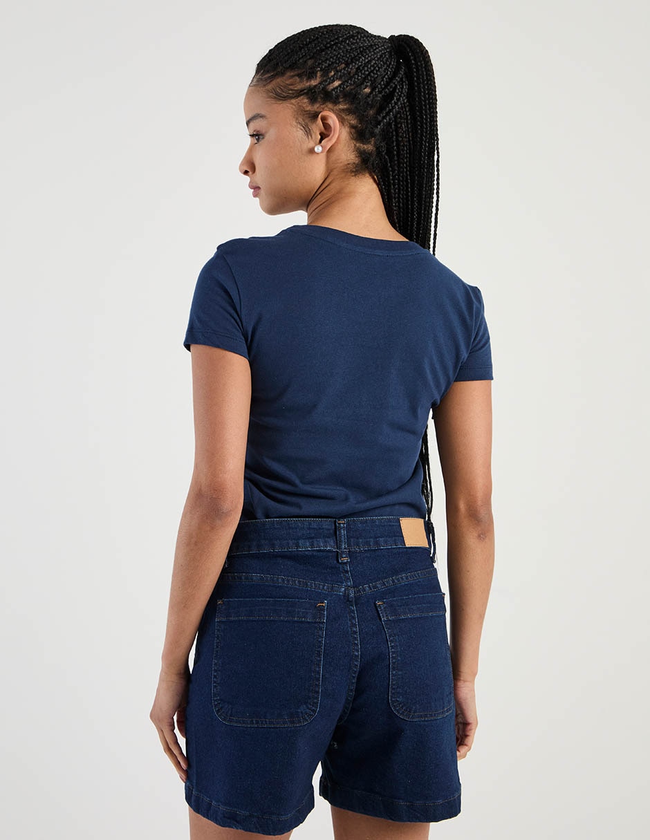 Playera manga corta cuello redondo para mujer 6