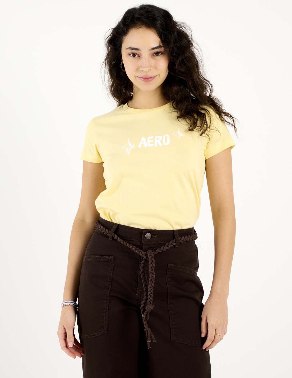 Playera manga corta cuello redondo para mujer