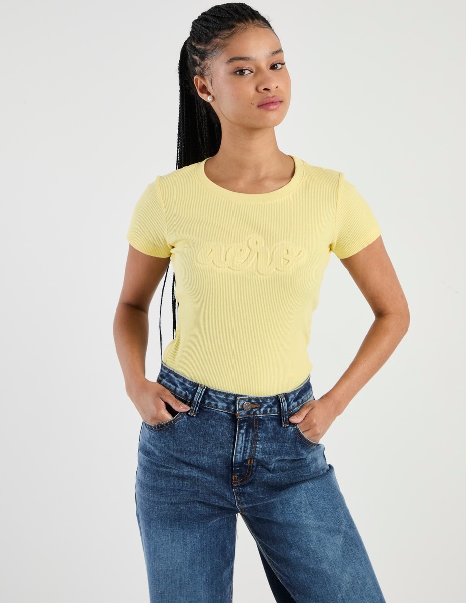 Playera manga corta cuello redondo para mujer