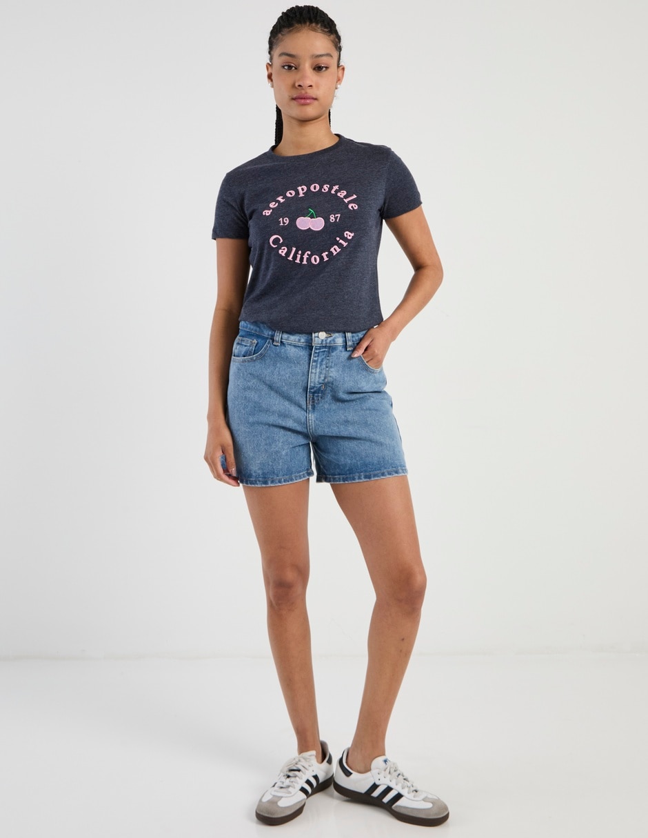 Playera manga corta cuello redondo para mujer 3