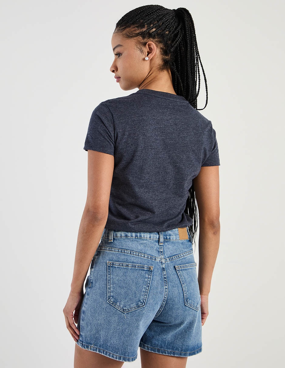 Playera manga corta cuello redondo para mujer 6