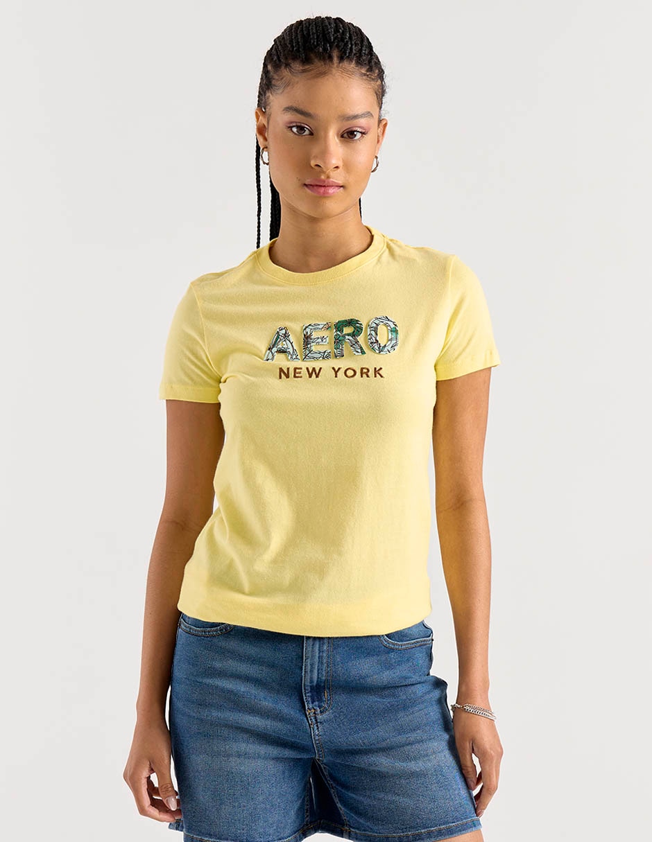 Playera manga corta cuello redondo para mujer