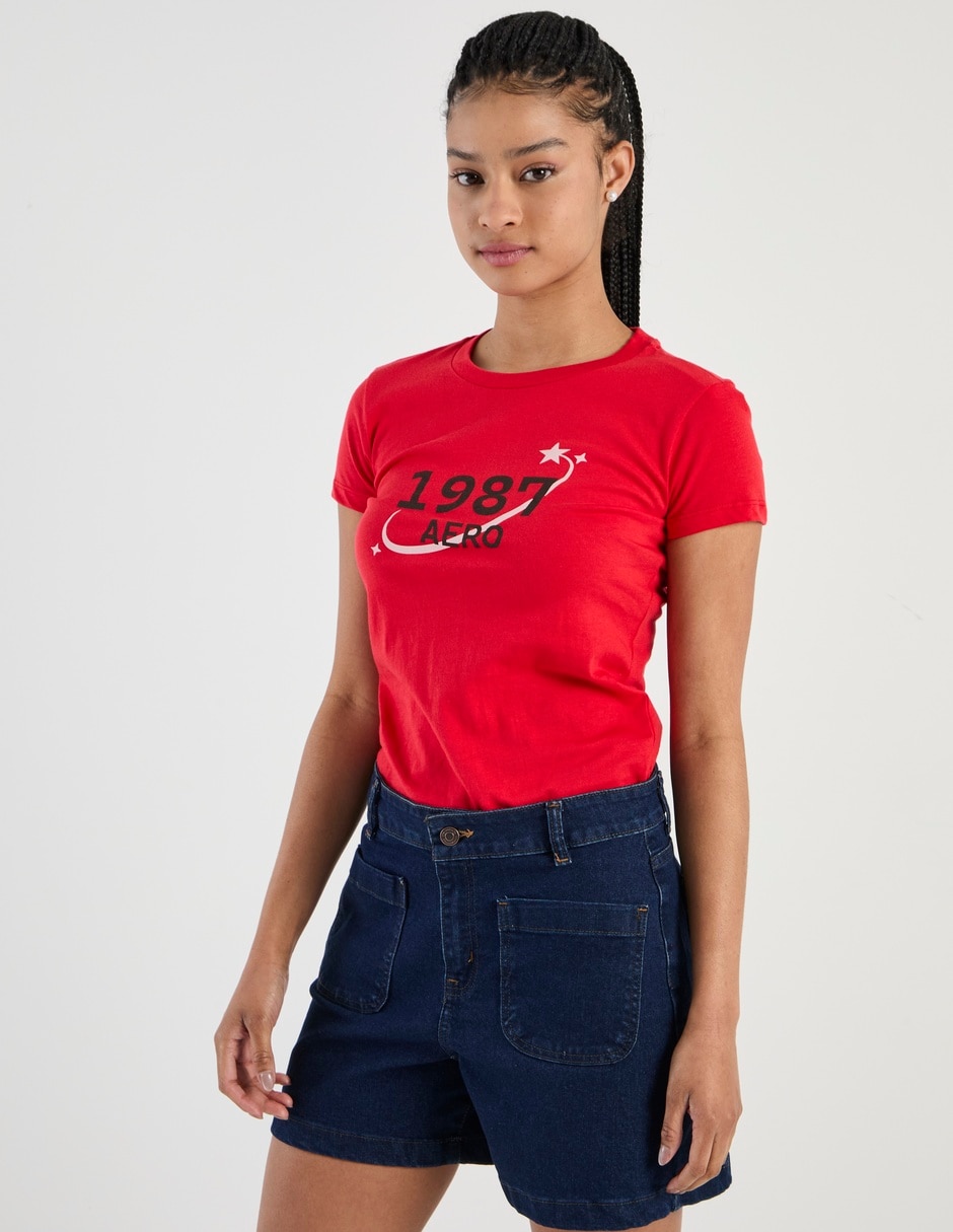 Playera manga corta cuello redondo para mujer Playera manga corta cuello redondo para mujer