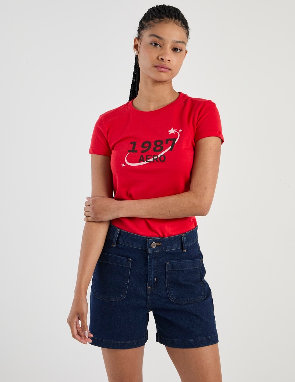 PLAYERA AERO T48676 M/C LOGO, CH, ROJO