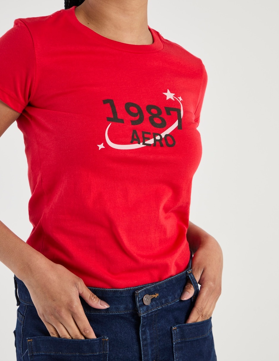PLAYERA AERO T48676 M/C LOGO, CH, ROJO