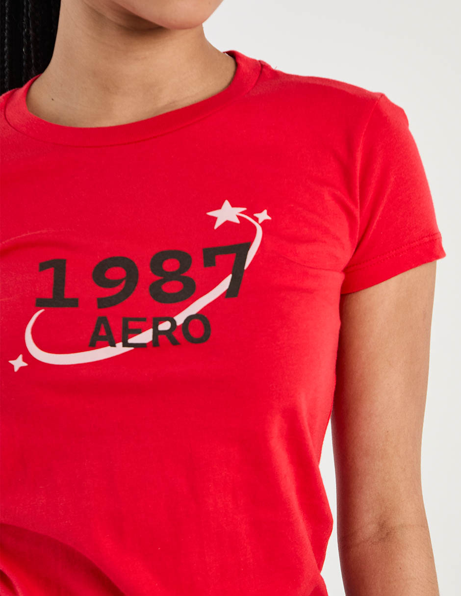 PLAYERA AERO T48676 M/C LOGO, CH, ROJO