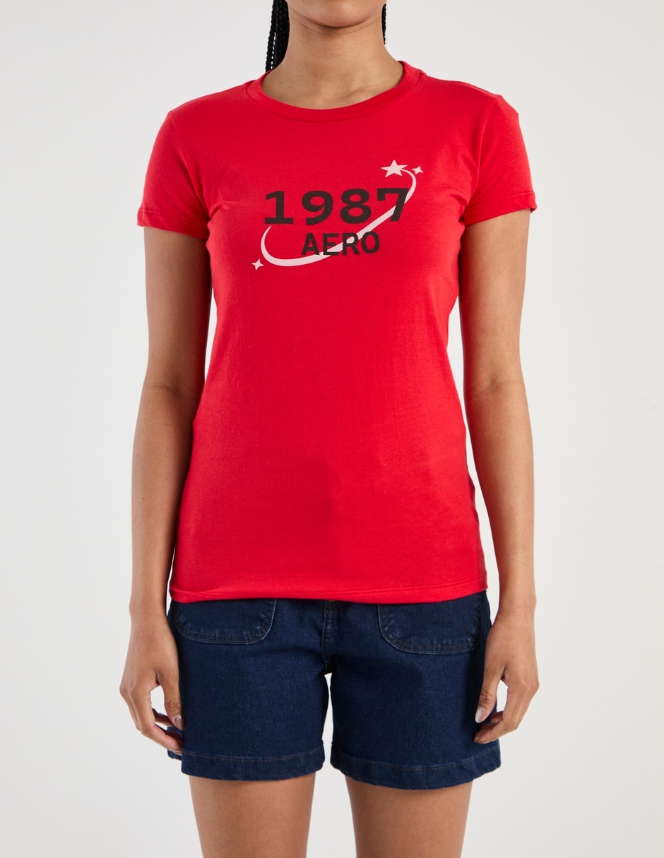 PLAYERA AERO T48676 M/C LOGO, CH, ROJO