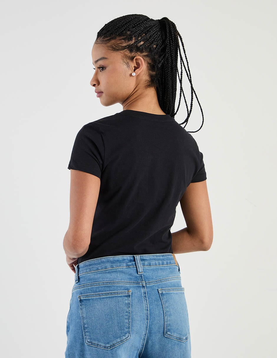 Playera manga corta cuello redondo para mujer 6
