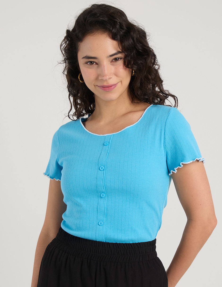 Blusa manga corta para mujer