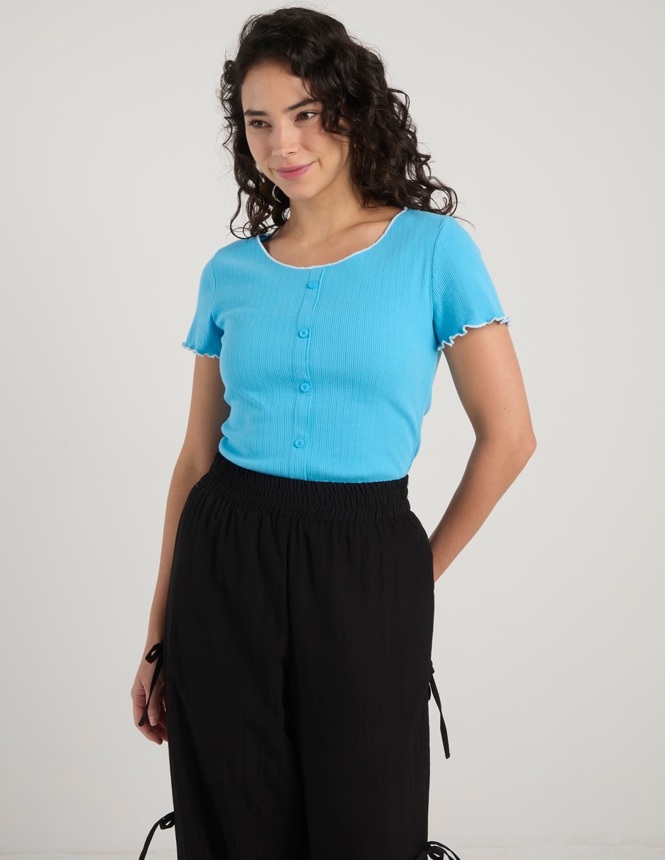 Blusa manga corta para mujer 8