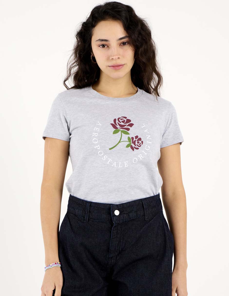 Playera manga corta cuello redondo para mujer