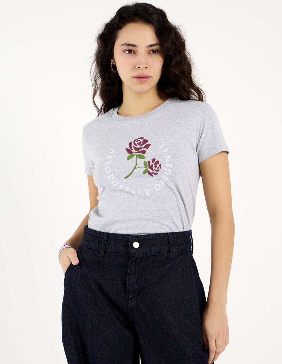 Playera manga corta cuello redondo para mujer 2