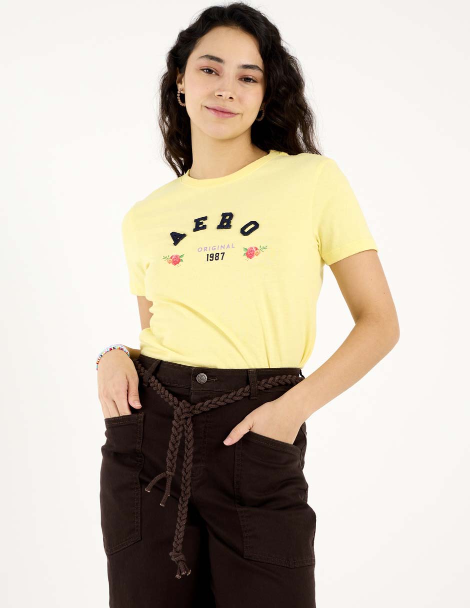 Playera manga corta aéropostale cuello redondo para mujer