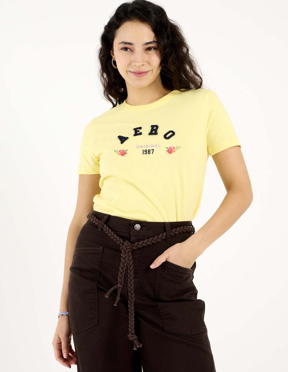 Playera manga corta Aero cuello redondo para mujer