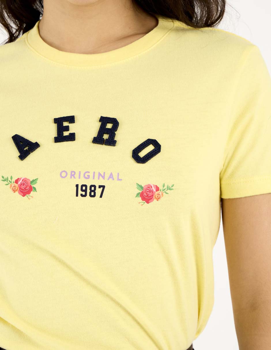 Playera manga corta Aero cuello redondo para mujer