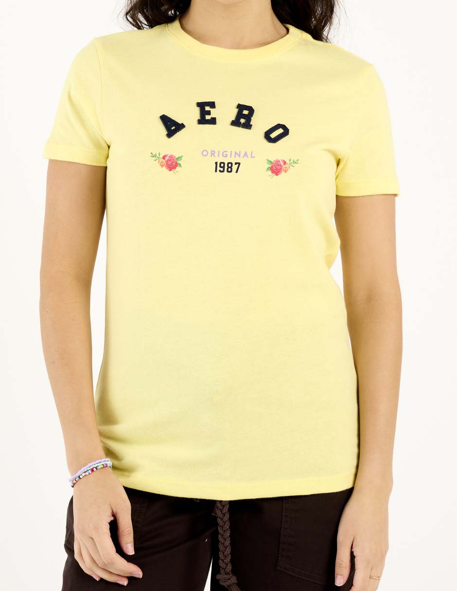 Playera manga corta Aero cuello redondo para mujer