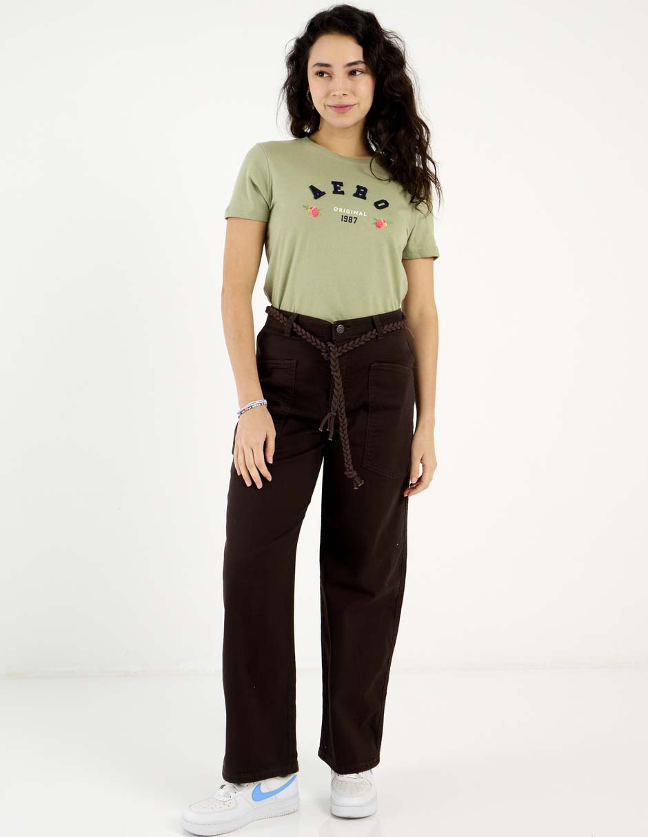 Playera manga corta cuello redondo para mujer 3