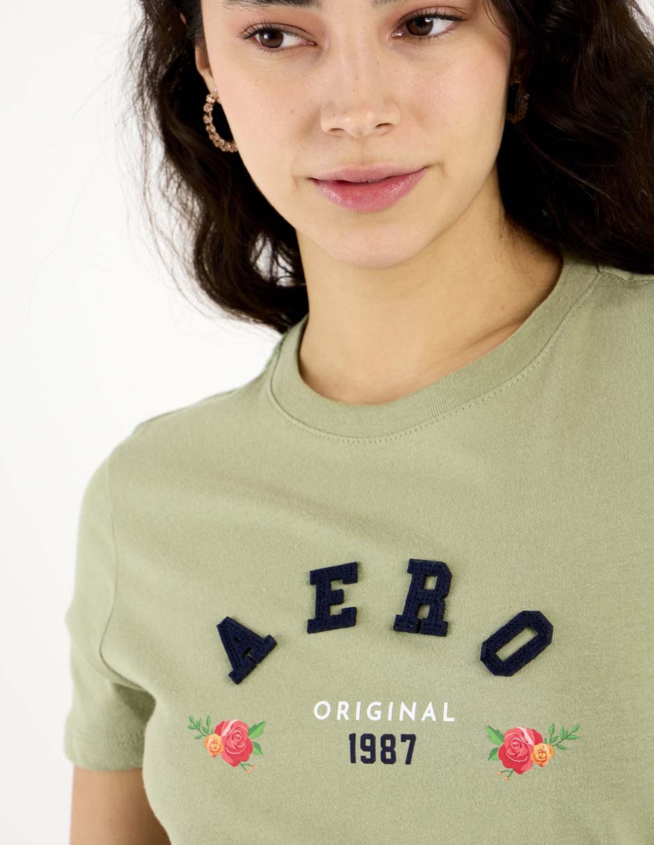 Playera manga corta cuello redondo para mujer 4