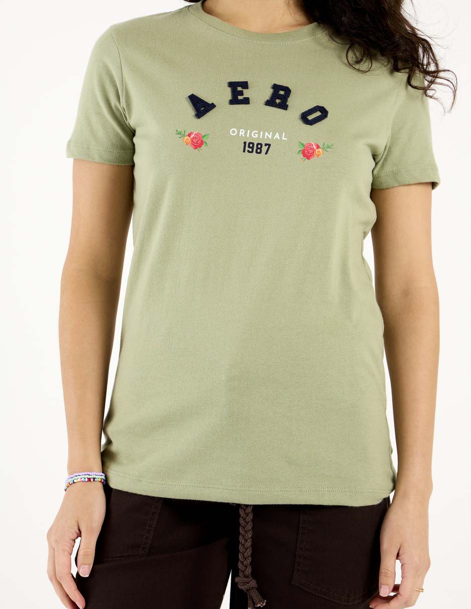 Playera manga corta cuello redondo para mujer 7