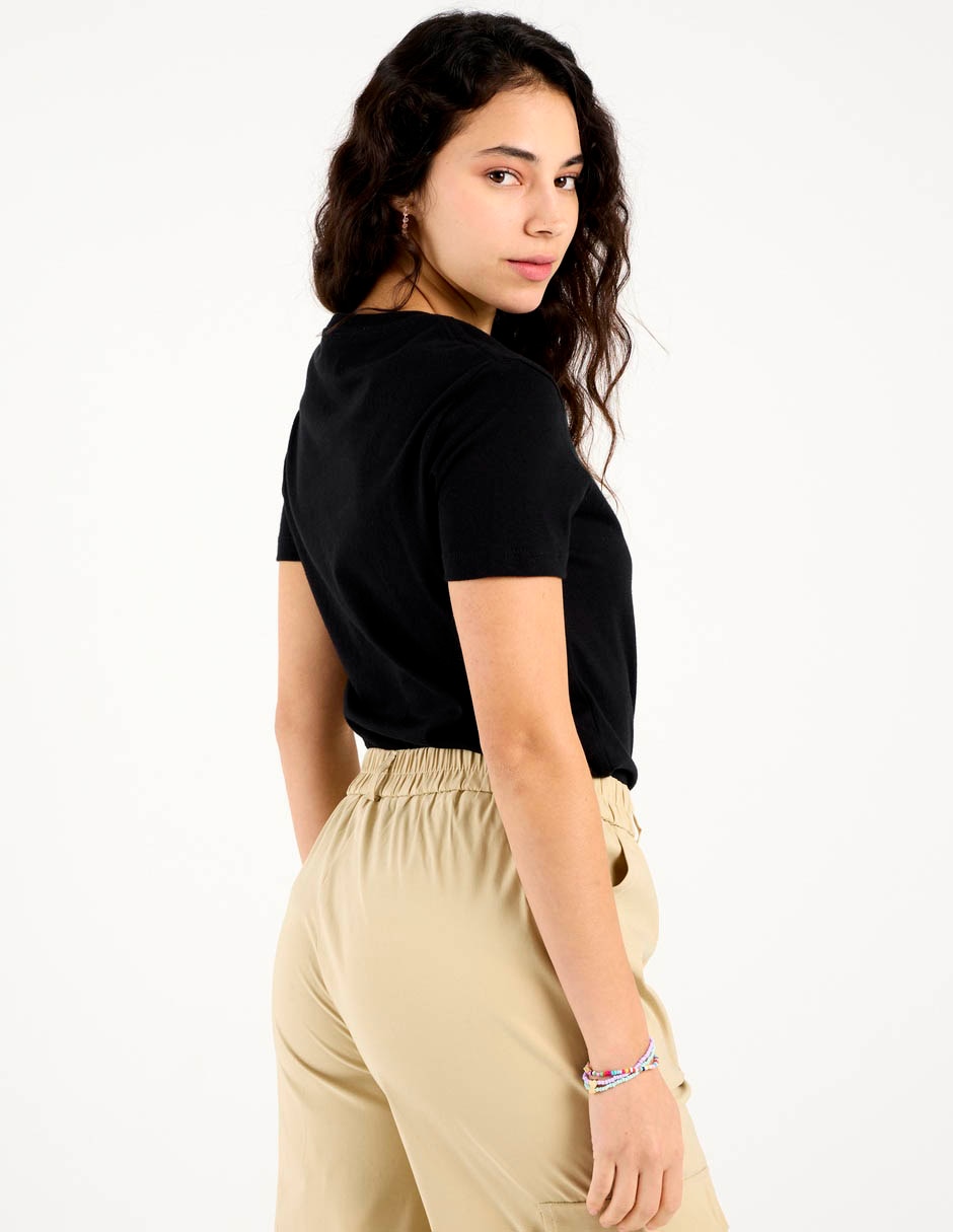 Playera manga corta cuello redondo para mujer 6