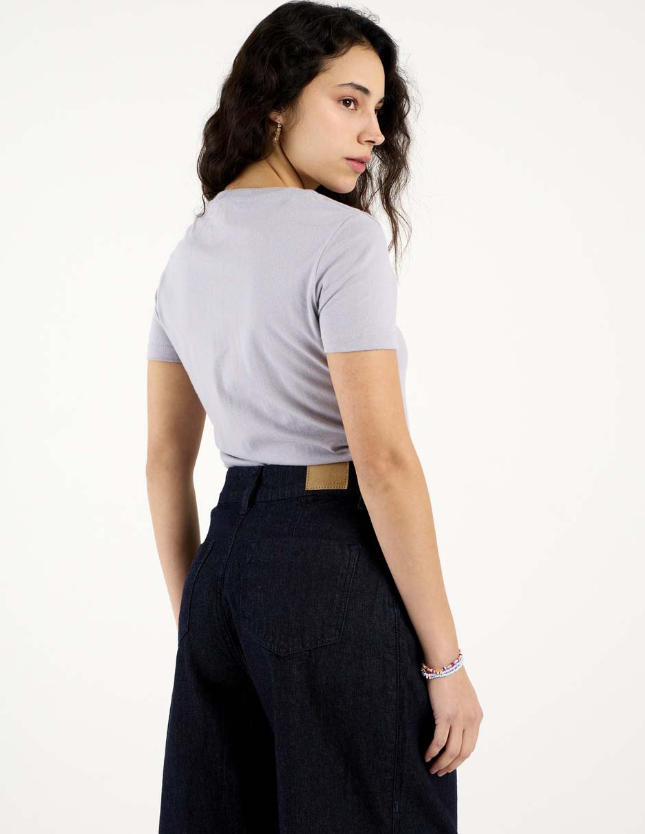 Playera manga corta cuello redondo para mujer 6