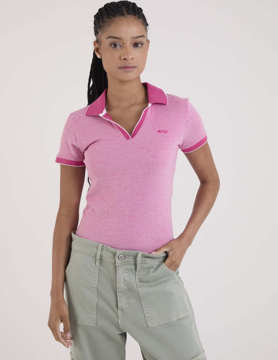 Playera tipo polo para mujer